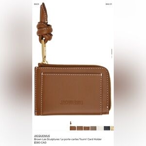 Jacquemus Light Brown Leather Card Holder